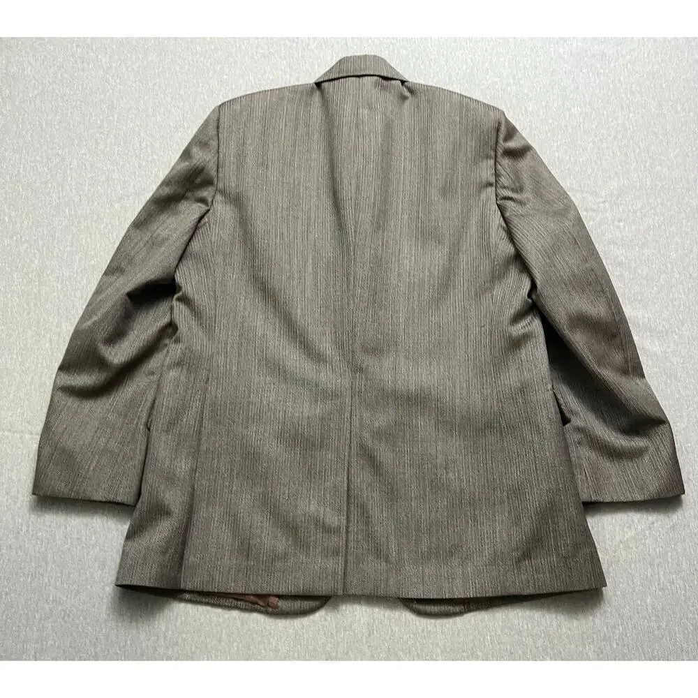 Vintage Zachary All 2PC Suit Blazer Men Gray High Rise Baggy Straight Leg
